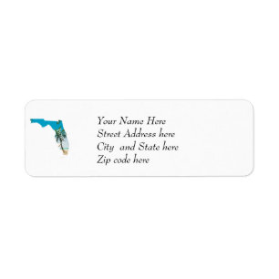 FLORIDA Home  Beach Ocean Palm Tree Filled Return Address Label