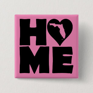 Florida Home Heart State Button Badge Pin
