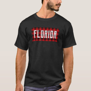 Florida Home Roots State Heart Red Plaid T-Shirt