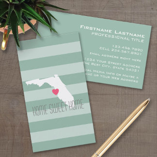 Florida Home State Love with Custom Heart Business Card