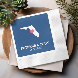 Florida Home State Love with Optional Heart Napkin