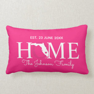 Florida home state map personalised family lumbar cushion