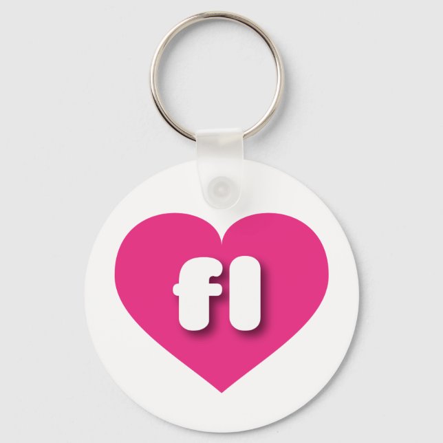 Florida hot pink heart - I love fl Key Ring (Front)