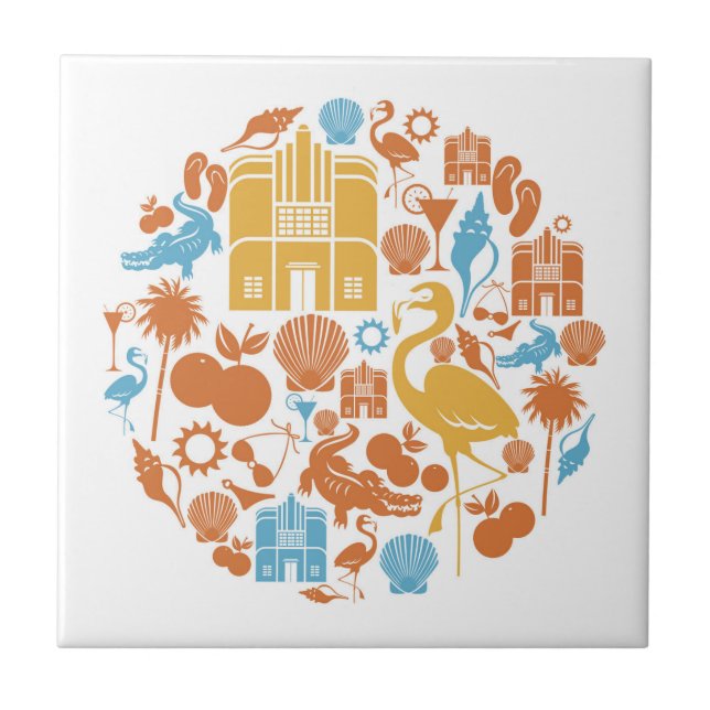 Florida Icons Ceramic Tile (Front)