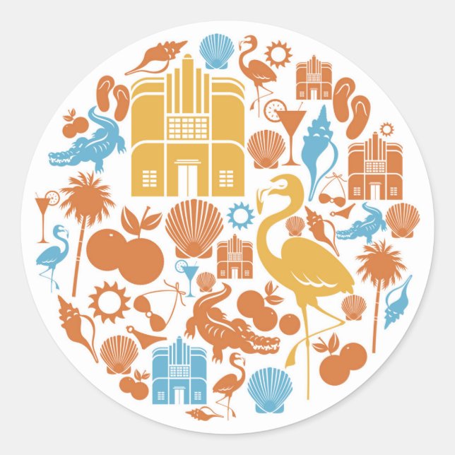 Florida Icons Classic Round Sticker (Front)