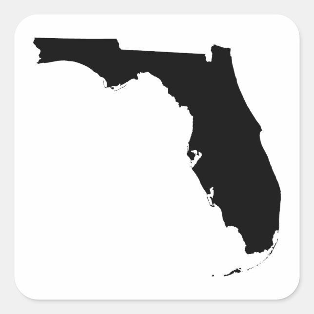 Florida in Black and White Square Sticker (Front)