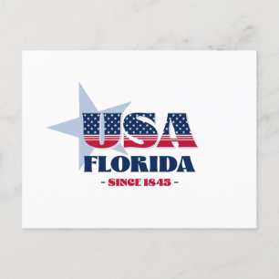 Florida in Red, White, and Blue Postcard