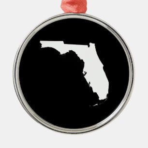 Florida in White and Black Metal Tree Decoration