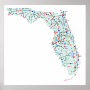 Florida Interstate Map Print