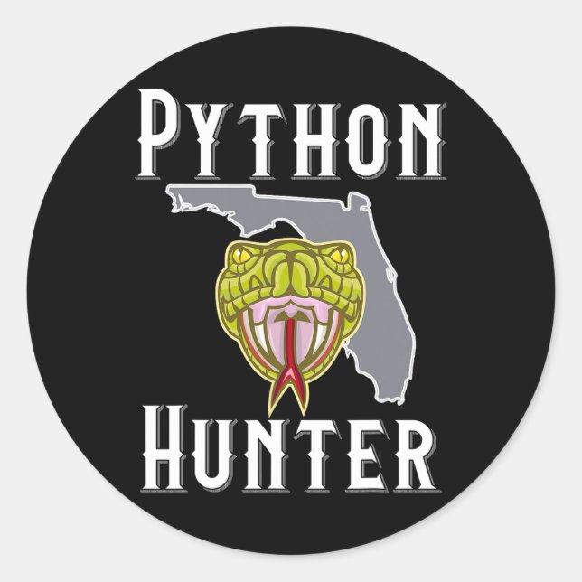 Florida Invasive Pythons Hunting  Classic Round Sticker (Front)