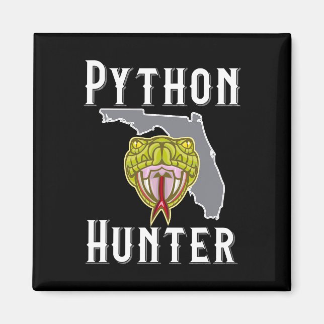 Florida Invasive Pythons Hunting  Magnet (Front)