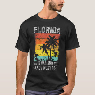 Florida Is Calling I Must Go Summer Vintage Beach T-Shirt