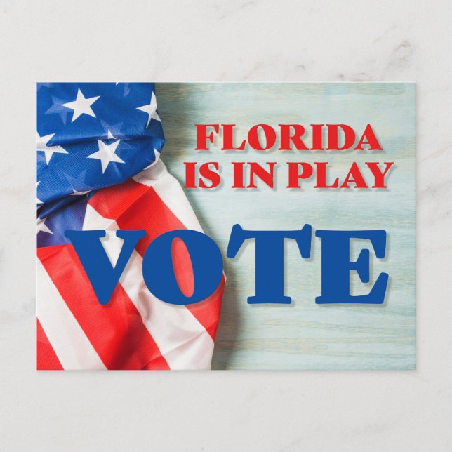 Florida Is In Play Vote Get Out The Voters GOTV Postcard (Front)