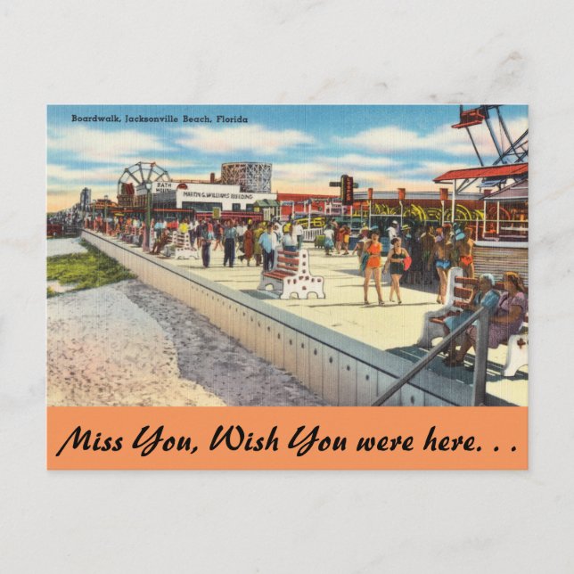 Florida, Jacksonville, Boardwalk Postcard (Front)