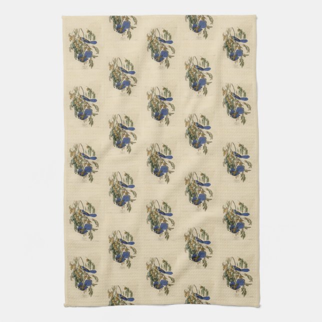 Florida Jay (Scrub-Jay) Audubon's Birds of America Tea Towel (Vertical)