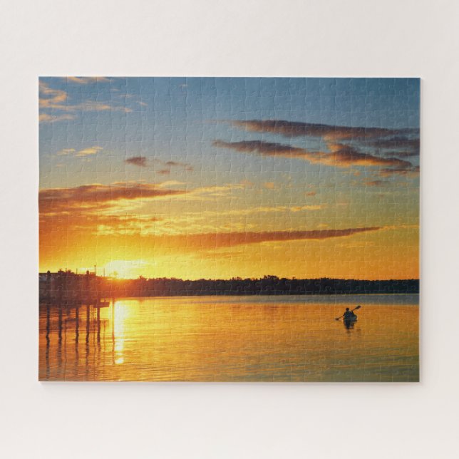 Florida Kayaker at Sunset 16x20 Jigsaw Puzzle (Horizontal)