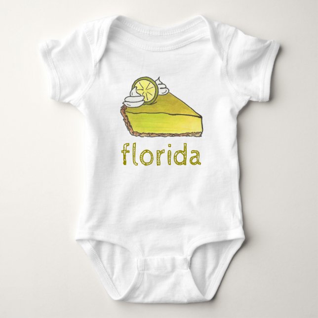 Florida Key Lime Pie Slice Dessert Foodie Gift Baby Bodysuit (Front)
