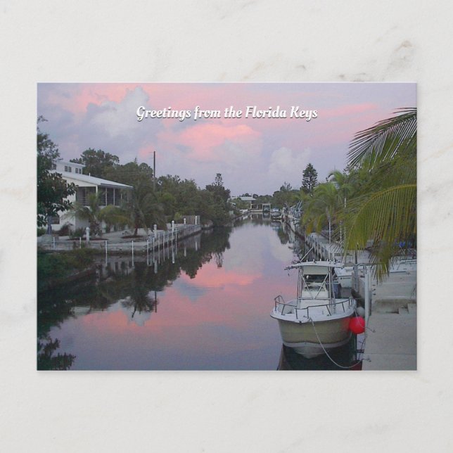 Florida Keys Canal w/out your Greeting Text Postcard (Front)