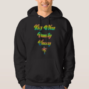 Florida Keys Family Vacation Sunset Palm Tree in Hoodie