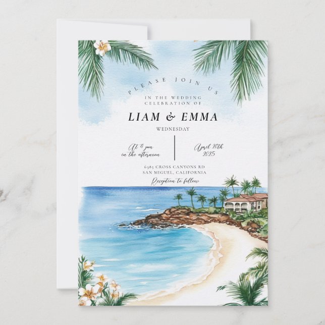 Florida Keys, Key Largo Destination Wedding Invitation (Front)