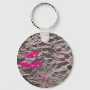 Florida Keys Key West Compass Sand Beach Keychain