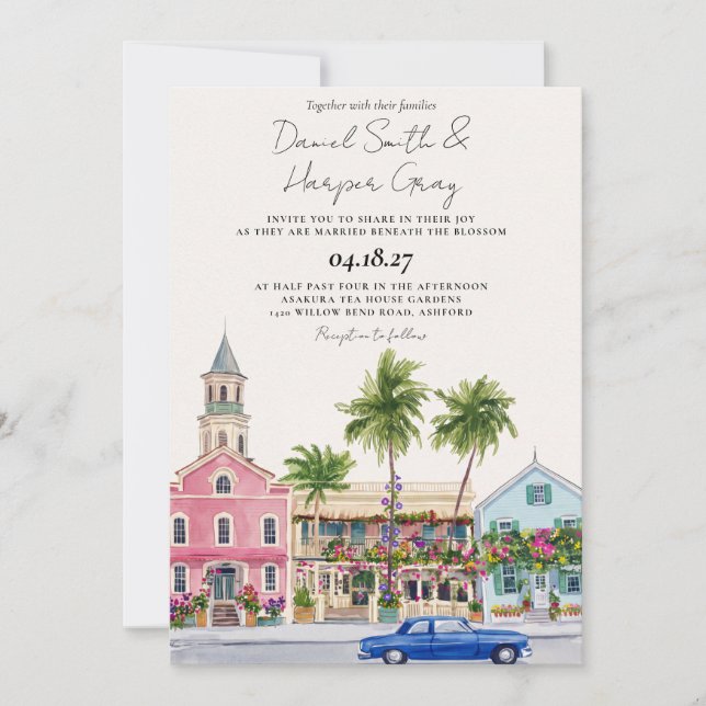 Florida keys Key West Destination Wedding Invitation (Front)