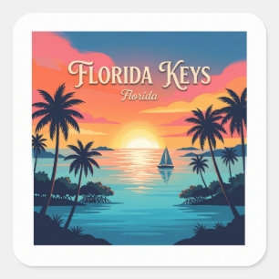 Florida Keys Key West Square Sticker