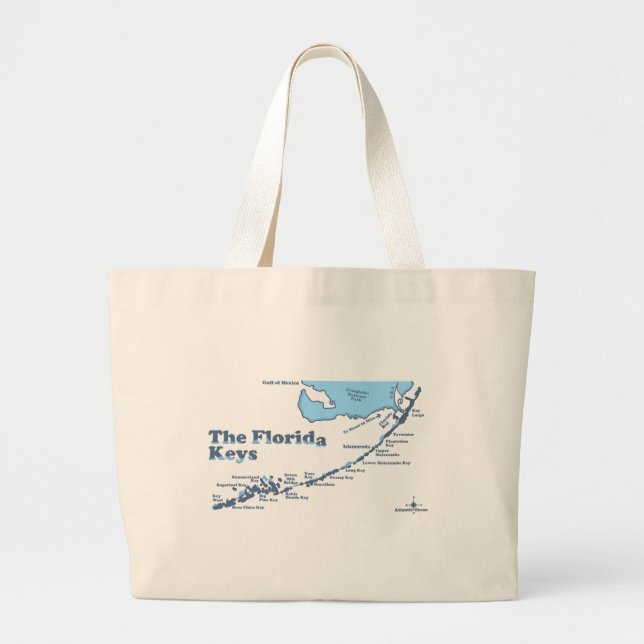 Florida Keys. Large Tote Bag (Front)