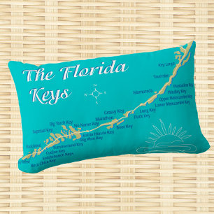 Florida Keys Map of the Islands Lumbar Cushion