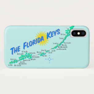 Florida Keys map retro iPhone X Case