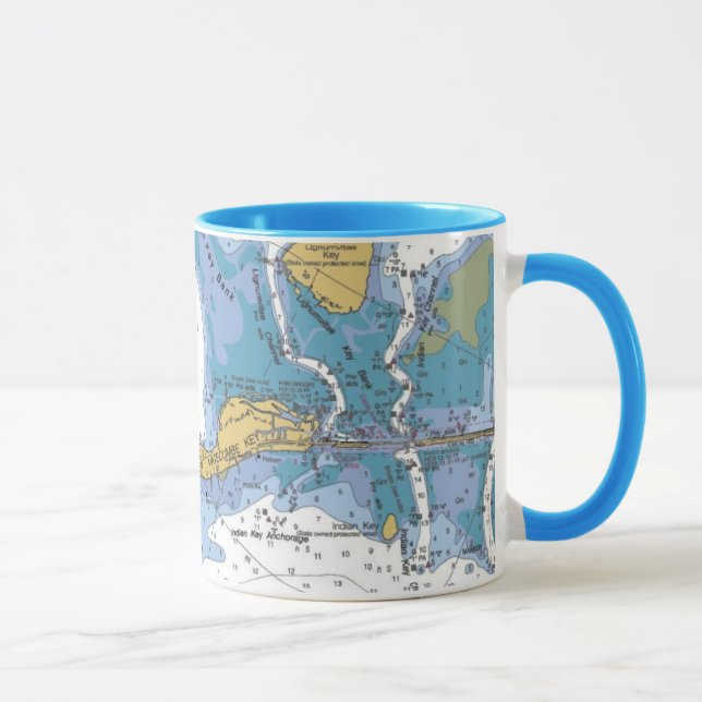 Florida Keys, Matecumbe Key Nautical Chart Mug (Right)