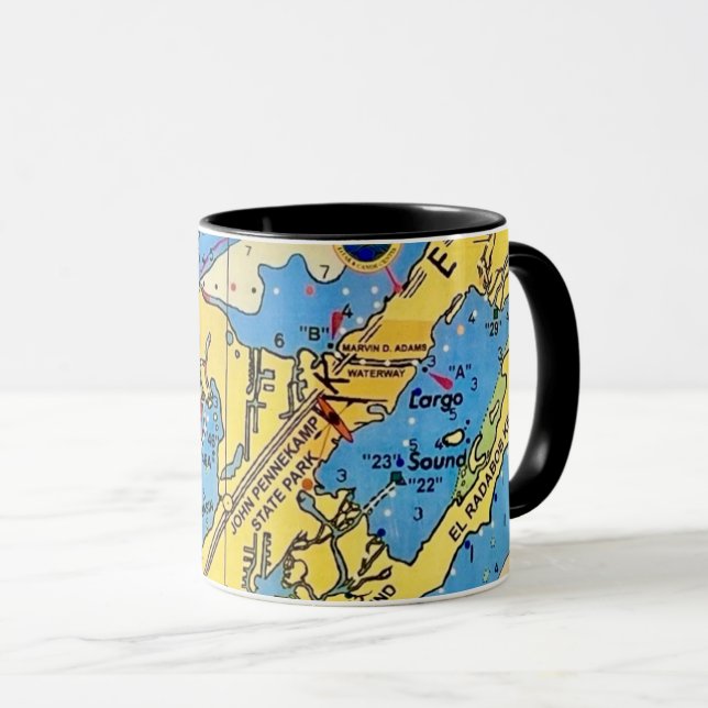 Florida Keys Nautical Chart Mug (Front Right)