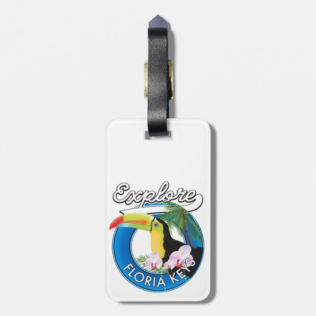 Florida keys retro logo luggage tag (Back Vertical)
