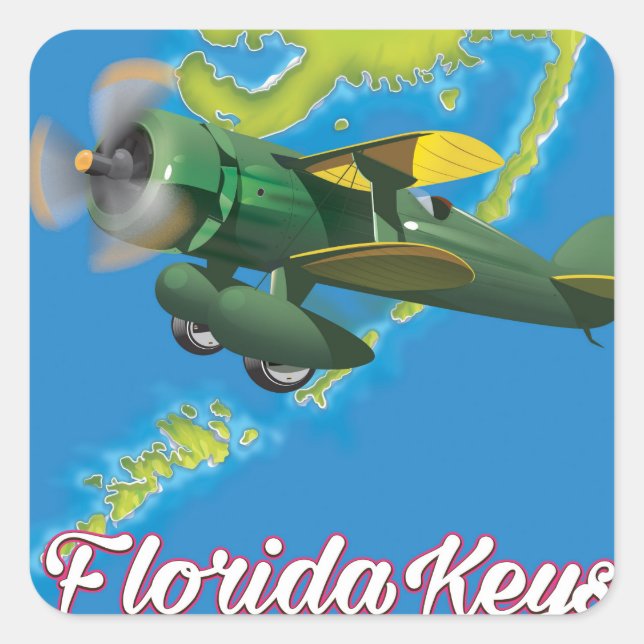 Florida Keys travel poster Square Sticker (Front)