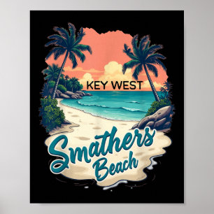 Florida Keys Vintage Key West Smathers Beach Poster