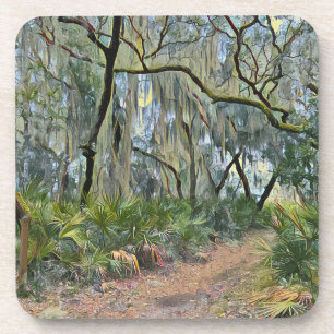 Florida Lace Spanish Moss Impressionist Art Coaster