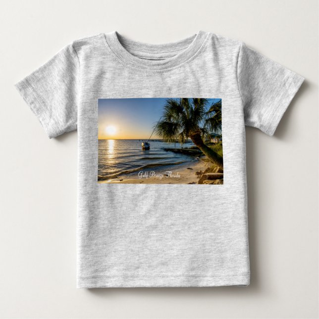 Florida Leaning Palm Tree Sunset Toddler T-shirt (Front)