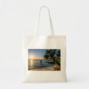 Florida Leaning Palm Tree Sunset Tote Bag