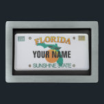 Florida License Plate (customisable) Rectangular Belt Buckle<br><div class="desc">Insert your name (or any other text) as long as it fits. What you see is what you get.  
More items with this design: 
www.zazzle.com/aura2000/floridalicenseplate</div>