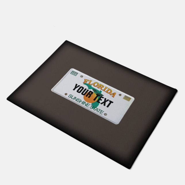 Florida License Plate Doormat (customisable) (Angled)