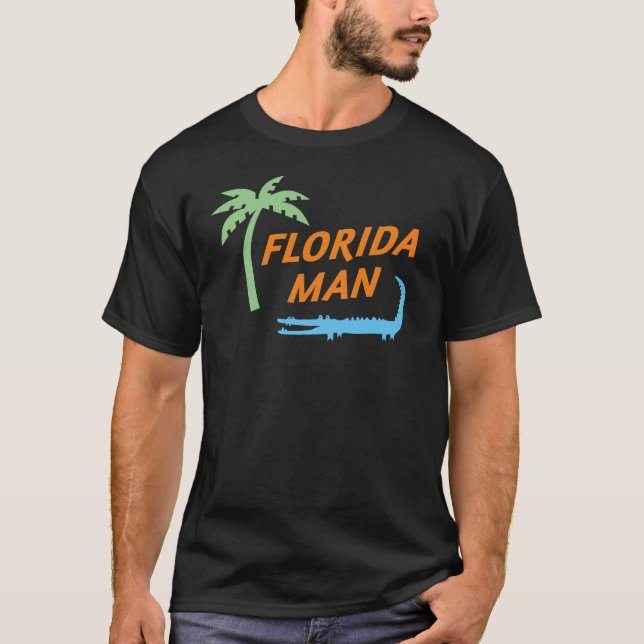 Florida Man Alligator and Palm Tree Lifestyle T-Shirt (Front)