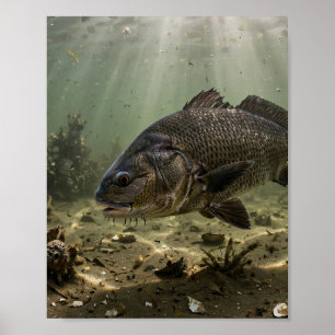 Florida Man Black Drum Bay Oyster Bar Fish Poster
