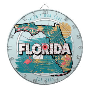 Florida Man Cave Custom Name Est Date Dartboard