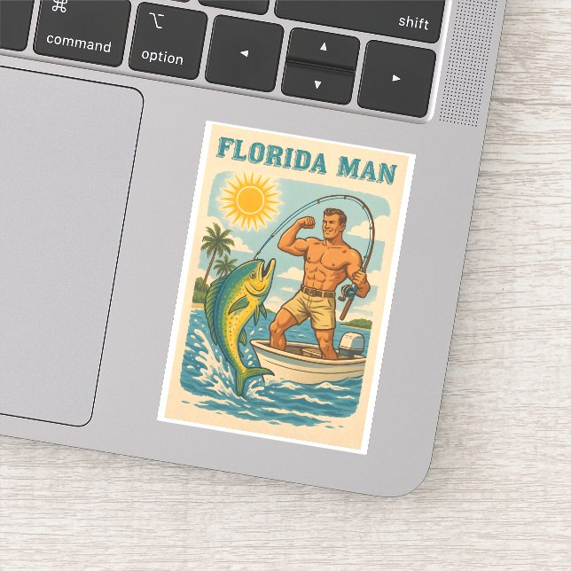 Florida Man - Coastal Fisherman -Retro Fishing Art (Detail)