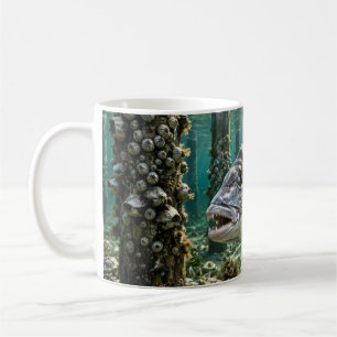 Florida Man Sheepshead Dock Pilings Fishing Art Coffee Mug