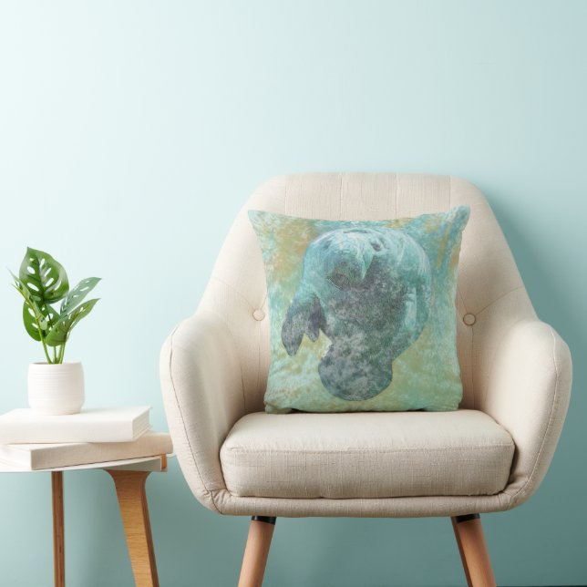 Florida Manatee Art Cushion (Chair)