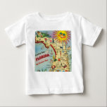 Florida Map  Baby T-Shirt<br><div class="desc">Yup,  It's a Florida baby! This colourful retro map T-shirt is so cute and it goes perfectly with the Florida baby blanket that is available on this site.  The two make a wonderful new parents gift,  baby ,  baby shower gift.</div>