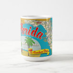 Florida Map  Coffee Mug<br><div class="desc">Wonderful,  colourful Florida map mug.  The map is full of Florida cities and towns and attractions.  It's a vintage,  retro postcard image reproduced on a mug.
It makes a great Christmas holiday or birthday gift!</div>