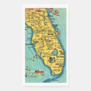  Florida Map Guest Towels Napkin