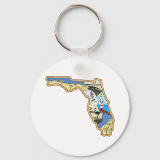 Florida Map Jacksonville Miami Tampa Key West Key Ring